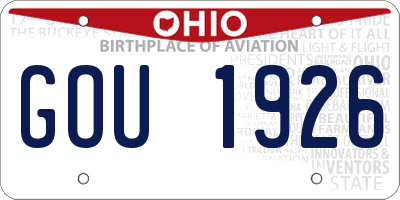 OH license plate GOU1926