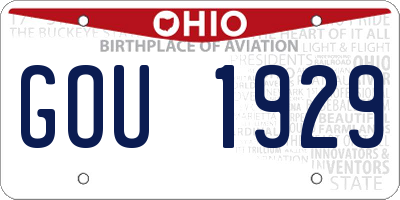 OH license plate GOU1929