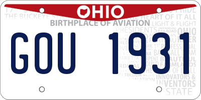 OH license plate GOU1931