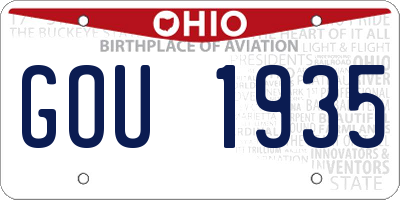 OH license plate GOU1935
