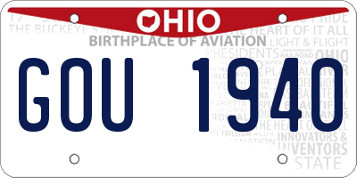 OH license plate GOU1940