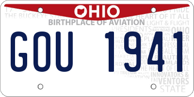 OH license plate GOU1941