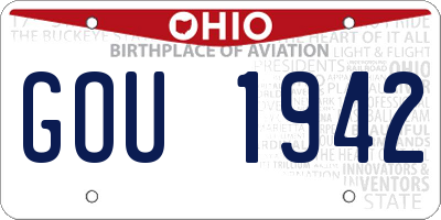 OH license plate GOU1942
