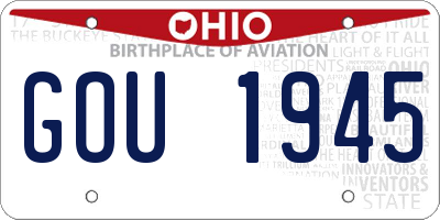 OH license plate GOU1945