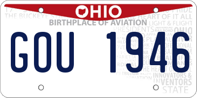 OH license plate GOU1946