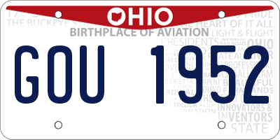 OH license plate GOU1952