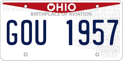OH license plate GOU1957
