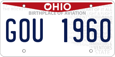 OH license plate GOU1960