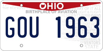 OH license plate GOU1963