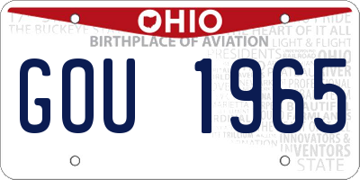 OH license plate GOU1965
