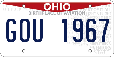 OH license plate GOU1967