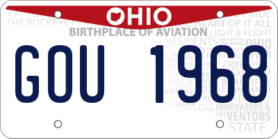 OH license plate GOU1968