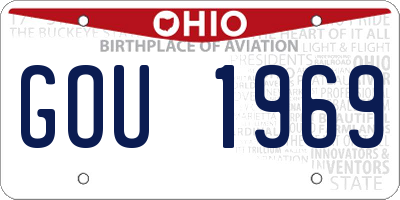 OH license plate GOU1969
