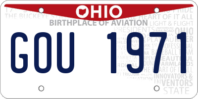 OH license plate GOU1971