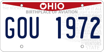 OH license plate GOU1972