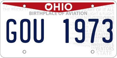 OH license plate GOU1973
