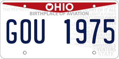 OH license plate GOU1975