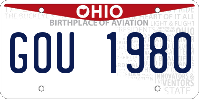 OH license plate GOU1980