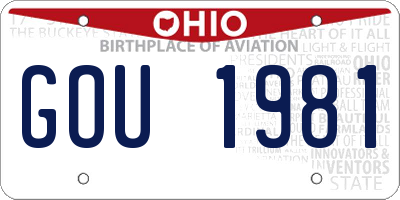 OH license plate GOU1981