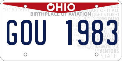 OH license plate GOU1983
