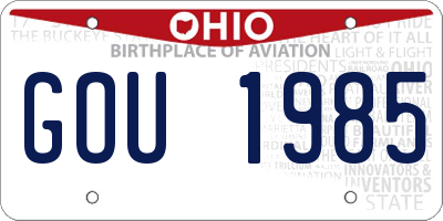 OH license plate GOU1985