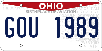 OH license plate GOU1989