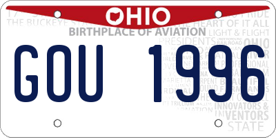 OH license plate GOU1996