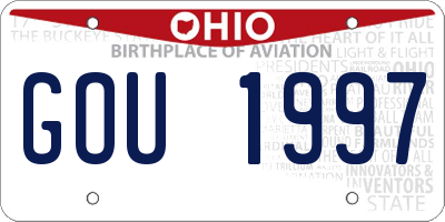 OH license plate GOU1997