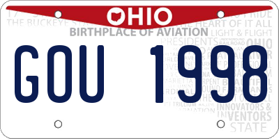 OH license plate GOU1998