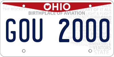OH license plate GOU2000