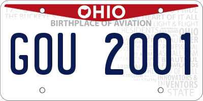 OH license plate GOU2001