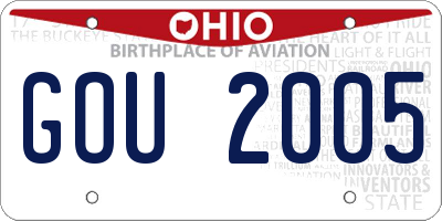 OH license plate GOU2005