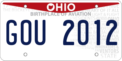OH license plate GOU2012