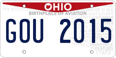 OH license plate GOU2015
