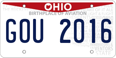 OH license plate GOU2016