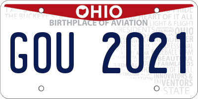 OH license plate GOU2021