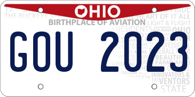 OH license plate GOU2023