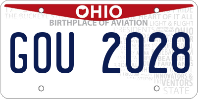 OH license plate GOU2028