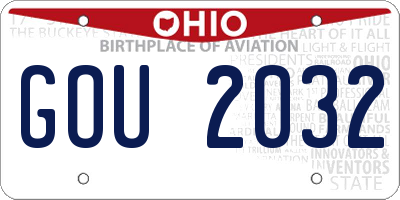 OH license plate GOU2032