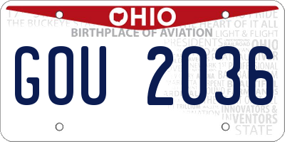 OH license plate GOU2036