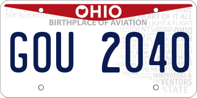 OH license plate GOU2040