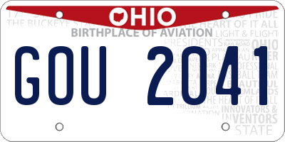OH license plate GOU2041