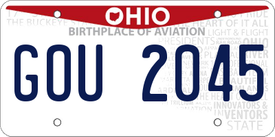 OH license plate GOU2045