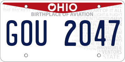 OH license plate GOU2047