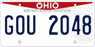 OH license plate GOU2048