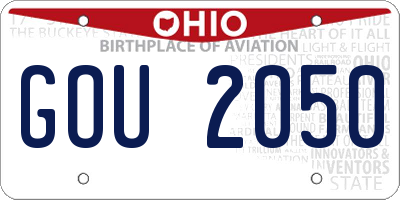 OH license plate GOU2050