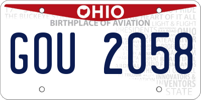 OH license plate GOU2058