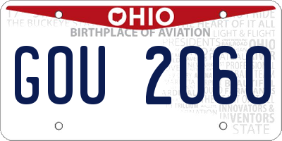 OH license plate GOU2060