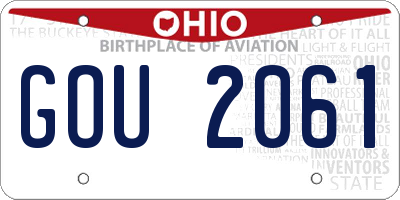 OH license plate GOU2061