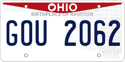 OH license plate GOU2062